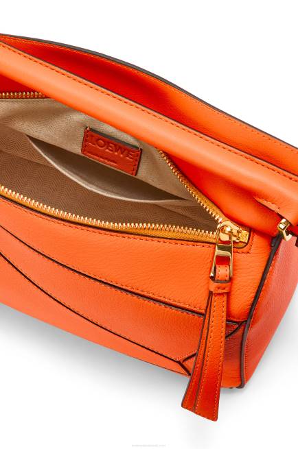 Orange Small Puzzle bag in classic calfskin Loewe 84PR501 Women