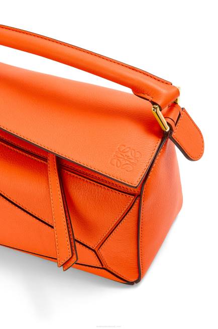 Orange Small Puzzle bag in classic calfskin Loewe 84PR501 Women