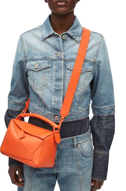 Orange Small Puzzle bag in satin calfskin Loewe 84PR491 Women