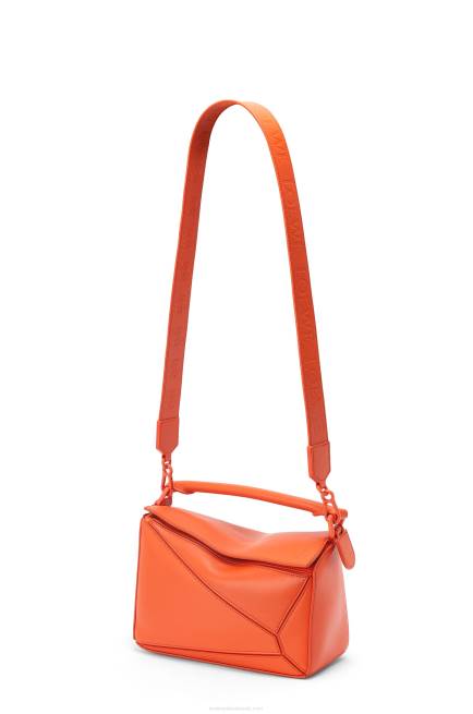Orange Small Puzzle bag in satin calfskin Loewe 84PR491 Women