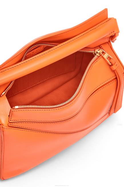 Orange Small Puzzle bag in satin calfskin Loewe 84PR491 Women