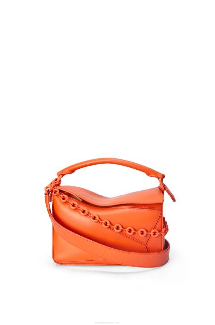 Orange Small Puzzle bag in satin calfskin Loewe 84PR491 Women