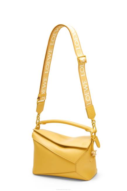 Pale Yellow Glaze Small Puzzle Edge bag in satin calfskin Loewe 84PR530 Women