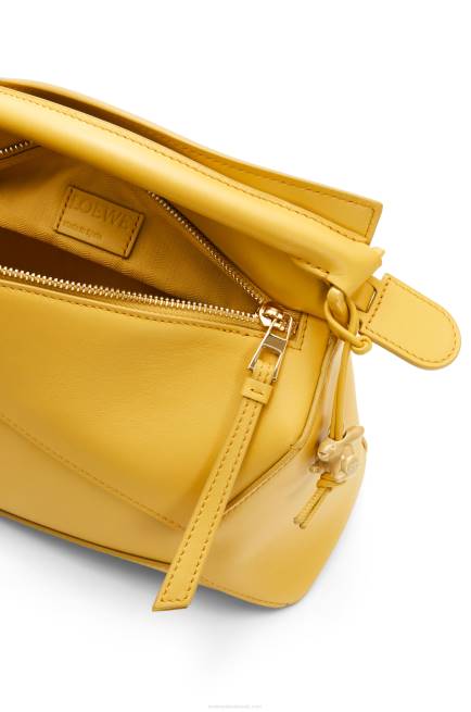 Pale Yellow Glaze Small Puzzle Edge bag in satin calfskin Loewe 84PR530 Women