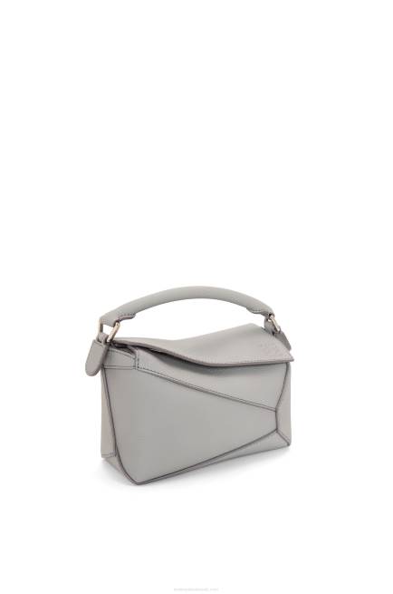 Pearl Grey Mini Puzzle Edge bag in soft grained calfskin Loewe 84PR198 Women