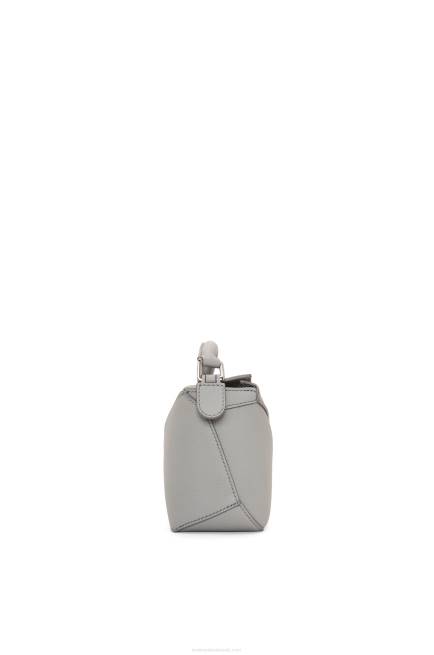 Pearl Grey Mini Puzzle Edge bag in soft grained calfskin Loewe 84PR198 Women