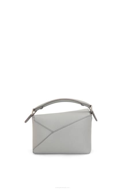 Pearl Grey Mini Puzzle Edge bag in soft grained calfskin Loewe 84PR198 Women