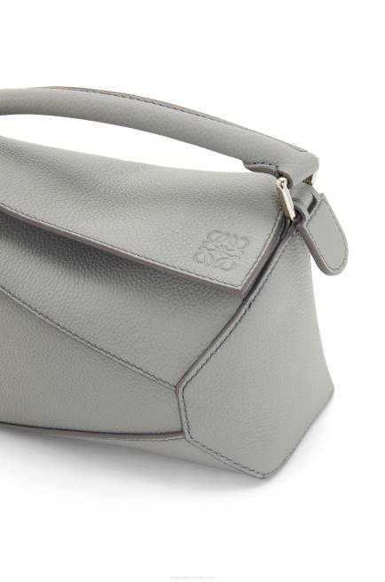 Pearl Grey Mini Puzzle Edge bag in soft grained calfskin Loewe 84PR198 Women