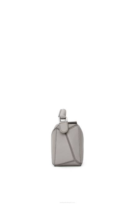 Pearl Grey Mini Puzzle bag in classic calfskin Loewe 84PR314 Women