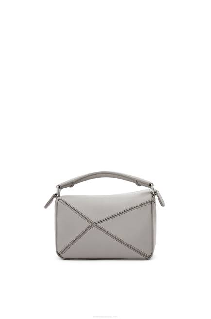 Pearl Grey Mini Puzzle bag in classic calfskin Loewe 84PR314 Women