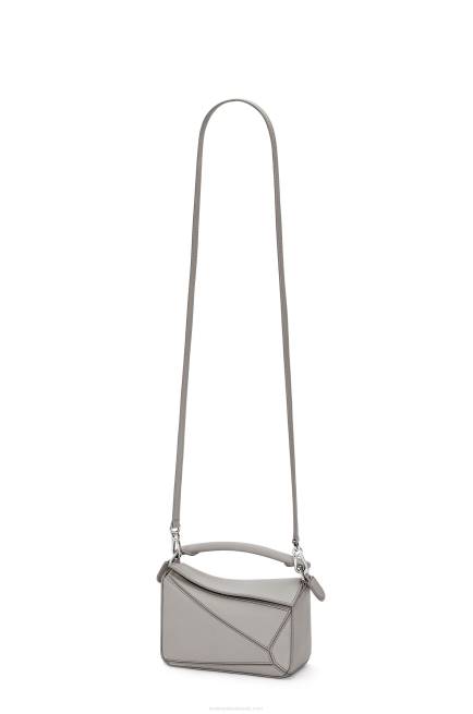 Pearl Grey Mini Puzzle bag in classic calfskin Loewe 84PR314 Women