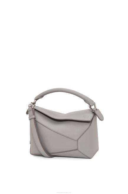 Pearl Grey Small Puzzle Edge bag in soft grained calfskin Loewe 84PR366 Women