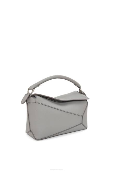 Pearl Grey Small Puzzle Edge bag in soft grained calfskin Loewe 84PR366 Women