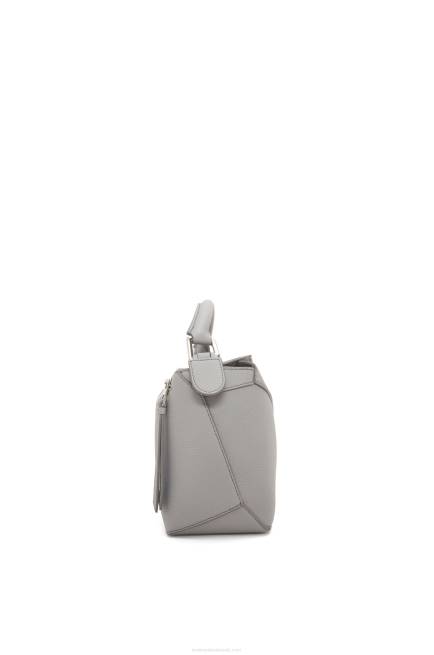 Pearl Grey Small Puzzle Edge bag in soft grained calfskin Loewe 84PR366 Women