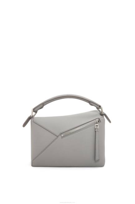Pearl Grey Small Puzzle Edge bag in soft grained calfskin Loewe 84PR366 Women