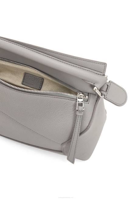 Pearl Grey Small Puzzle Edge bag in soft grained calfskin Loewe 84PR366 Women