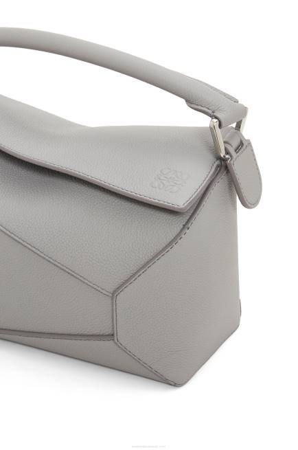 Pearl Grey Small Puzzle Edge bag in soft grained calfskin Loewe 84PR366 Women