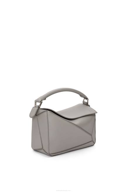 Pearl Grey Small Puzzle bag in classic calfskin Loewe 84PR537 Women