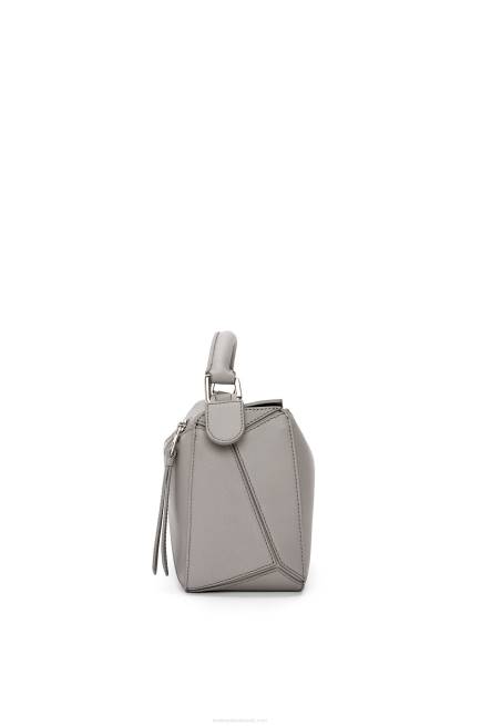 Pearl Grey Small Puzzle bag in classic calfskin Loewe 84PR537 Women