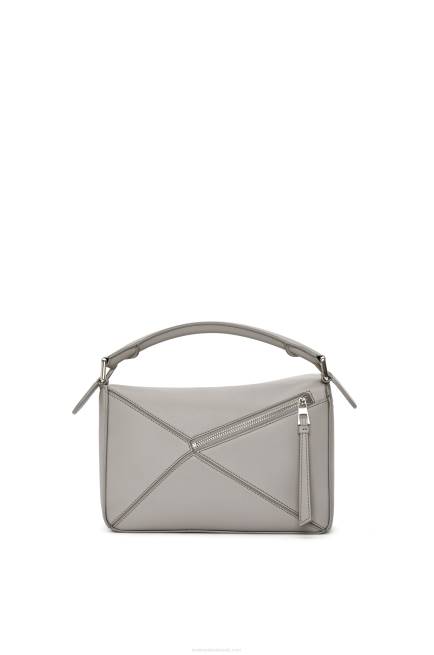 Pearl Grey Small Puzzle bag in classic calfskin Loewe 84PR537 Women
