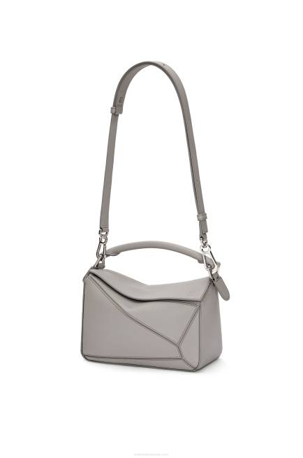 Pearl Grey Small Puzzle bag in classic calfskin Loewe 84PR537 Women