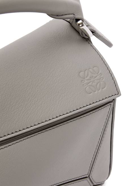 Pearl Grey Small Puzzle bag in classic calfskin Loewe 84PR537 Women