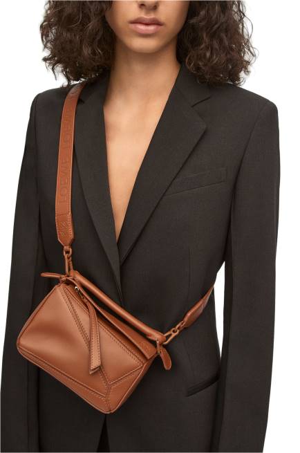 Pecan Mini Puzzle bag in satin calfskin Loewe 84PR273 Women