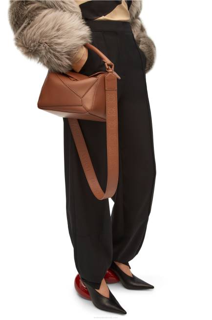 Pecan Small Puzzle bag in satin calfskin Loewe 84PR470 Women