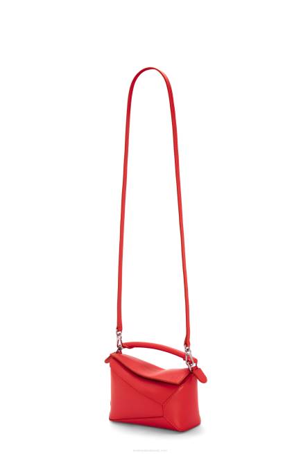 Red Mini Puzzle Edge bag in satin calfskin Loewe 84PR213 Women