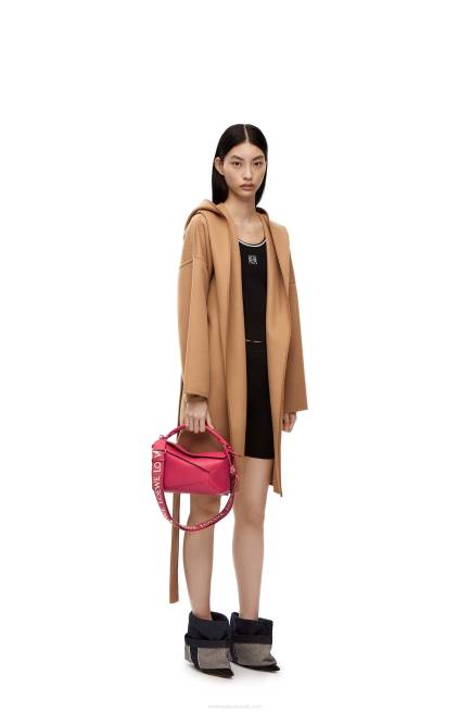 Ruby Red Glaze Small Puzzle Edge bag in satin calfskin Loewe 84PR436 Women