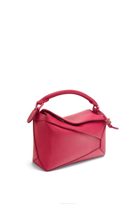 Ruby Red Glaze Small Puzzle Edge bag in satin calfskin Loewe 84PR436 Women