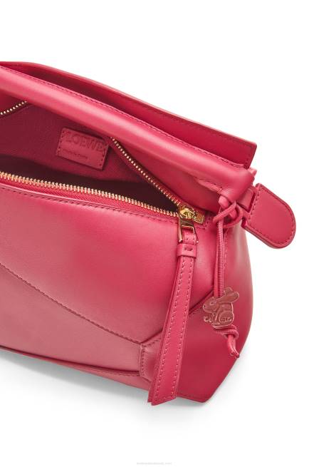 Ruby Red Glaze Small Puzzle Edge bag in satin calfskin Loewe 84PR436 Women