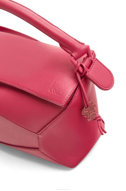 Ruby Red Glaze Small Puzzle Edge bag in satin calfskin Loewe 84PR436 Women