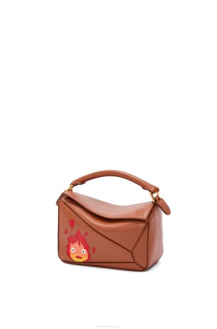 Rust Calcifer mini Puzzle bag in satin calfskin Loewe 84PR260 Women