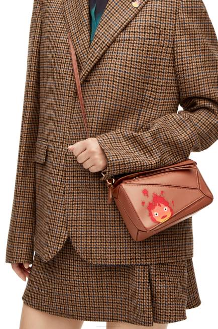 Rust Calcifer mini Puzzle bag in satin calfskin Loewe 84PR260 Women