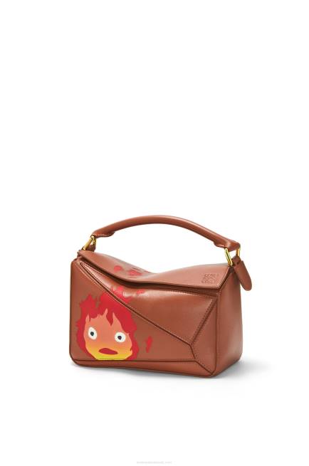 Rust Calcifer small Puzzle bag in satin calfskin Loewe 84PR442 Women