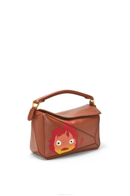 Rust Calcifer small Puzzle bag in satin calfskin Loewe 84PR442 Women