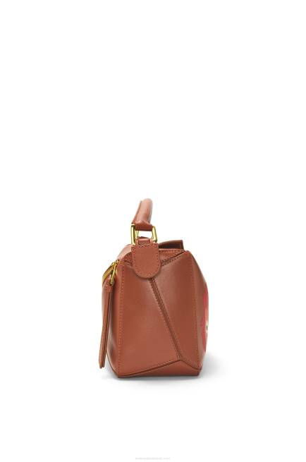 Rust Calcifer small Puzzle bag in satin calfskin Loewe 84PR442 Women