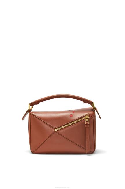 Rust Calcifer small Puzzle bag in satin calfskin Loewe 84PR442 Women