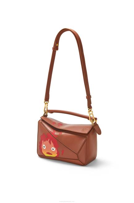 Rust Calcifer small Puzzle bag in satin calfskin Loewe 84PR442 Women