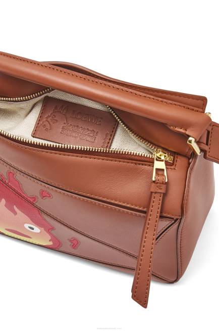 Rust Calcifer small Puzzle bag in satin calfskin Loewe 84PR442 Women