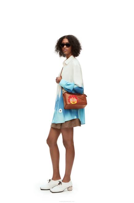 Rust Calcifer small Puzzle bag in satin calfskin Loewe 84PR442 Women