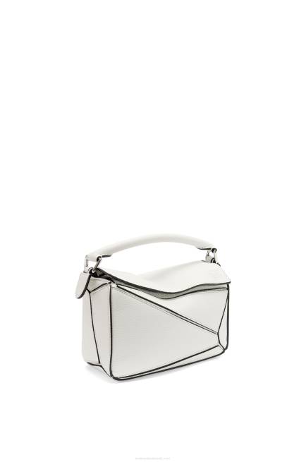 Soft White Mini Puzzle bag in soft grained calfskin Loewe 84PR203 Women