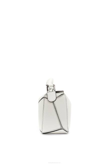 Soft White Mini Puzzle bag in soft grained calfskin Loewe 84PR203 Women