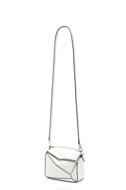 Soft White Mini Puzzle bag in soft grained calfskin Loewe 84PR203 Women