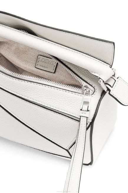 Soft White Mini Puzzle bag in soft grained calfskin Loewe 84PR203 Women