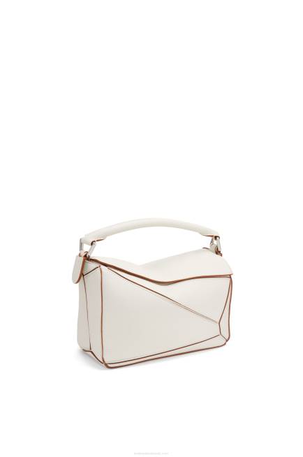Soft White Small Puzzle bag in soft grained calfskin Loewe 84PR505 Women