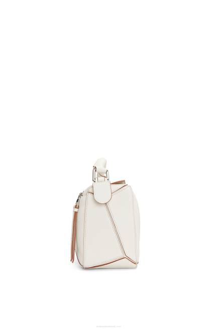 Soft White Small Puzzle bag in soft grained calfskin Loewe 84PR505 Women