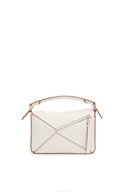 Soft White Small Puzzle bag in soft grained calfskin Loewe 84PR505 Women