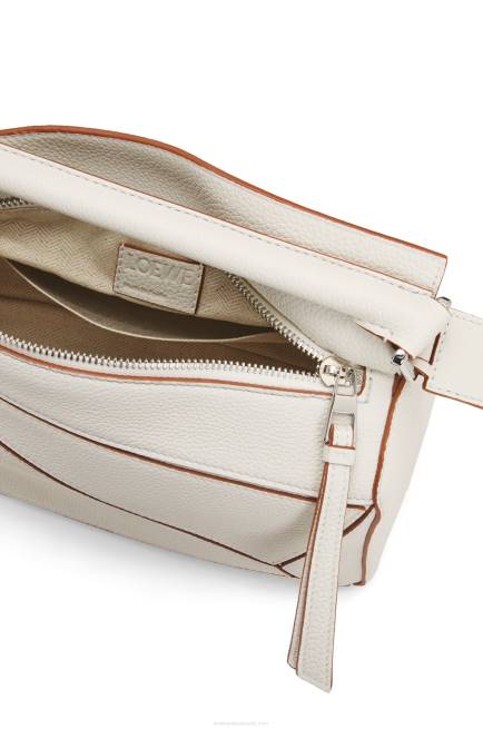 Soft White Small Puzzle bag in soft grained calfskin Loewe 84PR505 Women